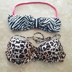 Lot of 2 Animal Print Bikini Tops